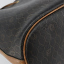 Christian Dior Honeycomb Canvas Shoulder Bag PVC Black Gold Auth gh1414-13