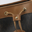 Christian Dior Honeycomb Canvas Shoulder Bag PVC Black Gold Auth gh1414-14