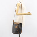 Christian Dior Honeycomb Canvas Shoulder Bag PVC Black Gold Auth gh1414-22