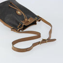 Christian Dior Honeycomb Canvas Shoulder Bag PVC Black Gold Auth gh1414-7