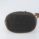 Christian Dior Honeycomb Canvas Shoulder Bag PVC Black Gold Auth gh1414-9