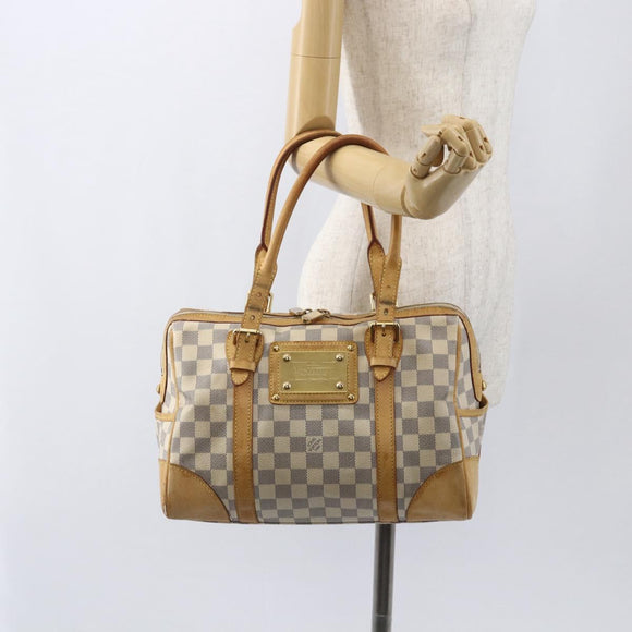 LOUIS VUITTON Damier Azur Berkeley Hand Bag N52001 LV Auth gh1418
