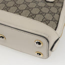 GUCCI GG Supreme Horsebit Bag PVC 2way Beige White gold 640716 Auth gh1419-17
