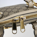 GUCCI GG Supreme Horsebit Bag PVC 2way Beige White gold 640716 Auth gh1419-19
