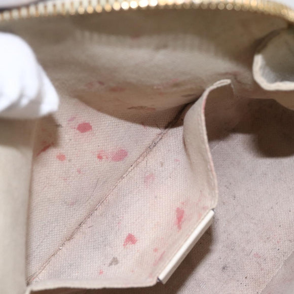 GUCCI GG Supreme Horsebit Bag PVC 2way Beige White gold 640716 Auth gh1419