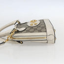 GUCCI GG Supreme Horsebit Bag PVC 2way Beige White gold 640716 Auth gh1419-3
