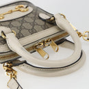 GUCCI GG Supreme Horsebit Bag PVC 2way Beige White gold 640716 Auth gh1419-7