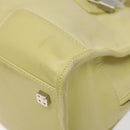 LOEWE Anagram Americana 28 Hand Bag Leather Cream Silver Auth gh142-9