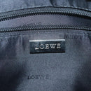LOEWE Anagram Americana 28 Hand Bag Leather Cream Silver Auth gh142-19