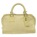 LOEWE Anagram Americana 28 Hand Bag Leather Cream Silver Auth gh142-13