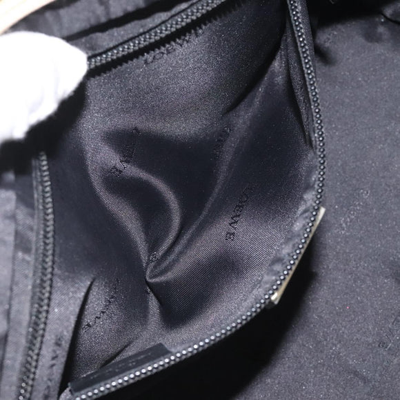 LOEWE Anagram Americana 28 Hand Bag Leather Cream Silver Auth gh142