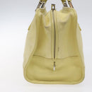 LOEWE Anagram Americana 28 Hand Bag Leather Cream Silver Auth gh142-3