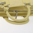 LOEWE Anagram Americana 28 Hand Bag Leather Cream Silver Auth gh142-7