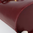 Salvatore Ferragamo Vala Hand Bag Leather Red Gold Auth gh1422-15