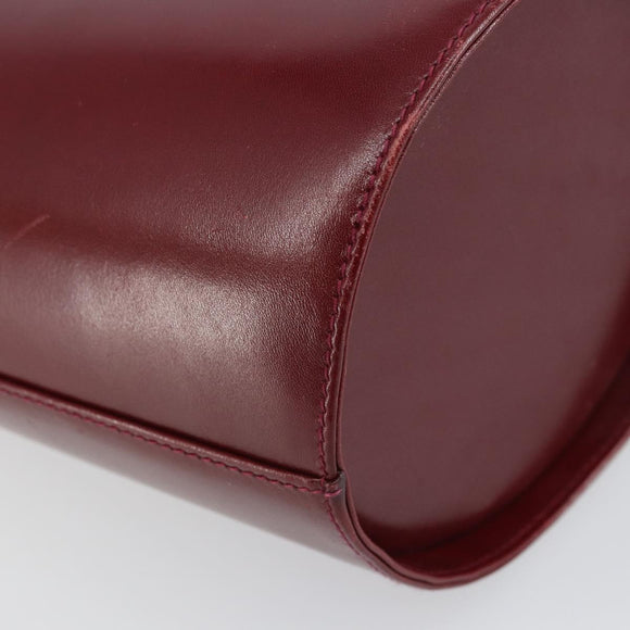 Salvatore Ferragamo Vala Hand Bag Leather Red Gold Auth gh1422