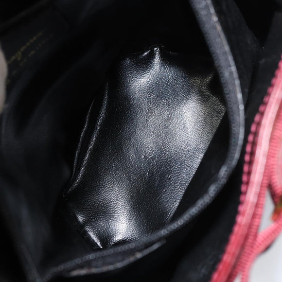 Salvatore Ferragamo Vala Hand Bag Leather Red Gold Auth gh1422