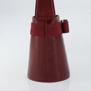 Salvatore Ferragamo Vala Hand Bag Leather Red Gold Auth gh1422-3