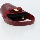 Salvatore Ferragamo Vala Hand Bag Leather Red Gold Auth gh1422-7