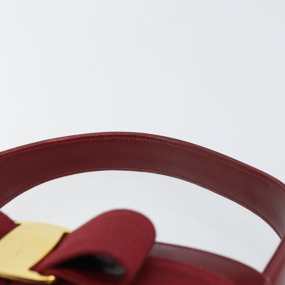 Salvatore Ferragamo Vala Hand Bag Leather Red Gold Auth gh1422