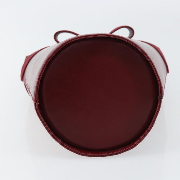 Salvatore Ferragamo Vala Hand Bag Leather Red Gold Auth gh1422