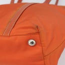 PRADA Tote Bag Nylon Leather Orange Silver Auth gh1423-8