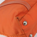 PRADA Tote Bag Nylon Leather Orange Silver Auth gh1423-17