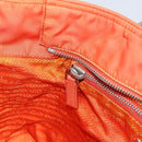 PRADA Tote Bag Nylon Leather Orange Silver Auth gh1423-22
