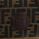 FENDI Zucca Canvas Boston Bag Black Brown gold Auth gh1424-19