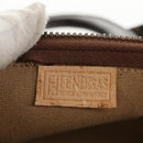 FENDI Zucca Canvas Boston Bag Black Brown gold Auth gh1424-12