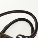 FENDI Zucca Canvas Boston Bag Black Brown gold Auth gh1424-14