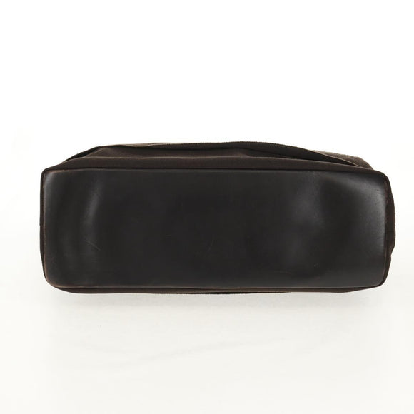 Salvatore Ferragamo Vala Tote Bag Canvas Brown Silver Auth gh1425