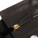 Salvatore Ferragamo Vala Tote Bag Canvas Brown Silver Auth gh1425-20