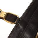 Salvatore Ferragamo Vala Tote Bag Canvas Brown Silver Auth gh1425-21