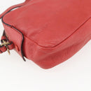 Chloe shadow Shoulder Bag Leather Gold Coral red Auth gh1428-18