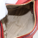 Chloe shadow Shoulder Bag Leather Gold Coral red Auth gh1428-11