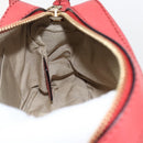 Chloe shadow Shoulder Bag Leather Gold Coral red Auth gh1428-19