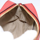 Chloe shadow Shoulder Bag Leather Gold Coral red Auth gh1428-20