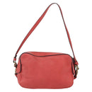 Chloe shadow Shoulder Bag Leather Gold Coral red Auth gh1428-2