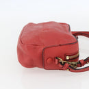 Chloe shadow Shoulder Bag Leather Gold Coral red Auth gh1428-4