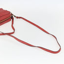 Chloe shadow Shoulder Bag Leather Gold Coral red Auth gh1428-8