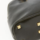 Salvatore Ferragamo Hand Bag Leather 2way Khaki Gold Auth gh1429-15