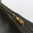 Salvatore Ferragamo Hand Bag Leather 2way Khaki Gold Auth gh1429-16