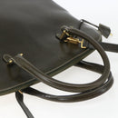 Salvatore Ferragamo Hand Bag Leather 2way Khaki Gold Auth gh1429-7