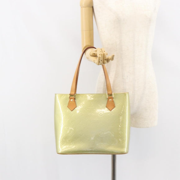 LOUIS VUITTON Monogram Vernis Houston Hand Bag Gris M91053 LV Auth gh1434