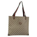 GUCCI GG Supreme Web Sherry Line Tote Bag PVC Beige 002 63 0048 Auth gh1436-1