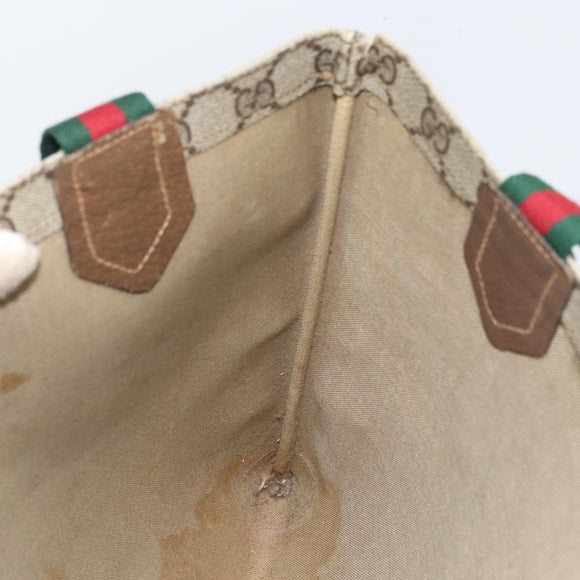 GUCCI GG Supreme Web Sherry Line Tote Bag PVC Beige 002 63 0048 Auth gh1436