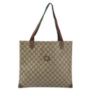 GUCCI GG Supreme Web Sherry Line Tote Bag PVC Beige 002 63 0048 Auth gh1436-13