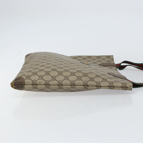 GUCCI GG Supreme Web Sherry Line Tote Bag PVC Beige 002 63 0048 Auth gh1436