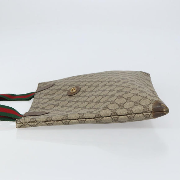 GUCCI GG Supreme Web Sherry Line Tote Bag PVC Beige 002 63 0048 Auth gh1436