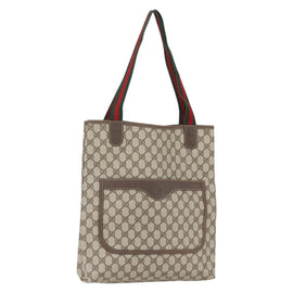 GUCCI GG Supreme Web Sherry Line Bag PVC Beige 002 123 6487 Auth gh1437